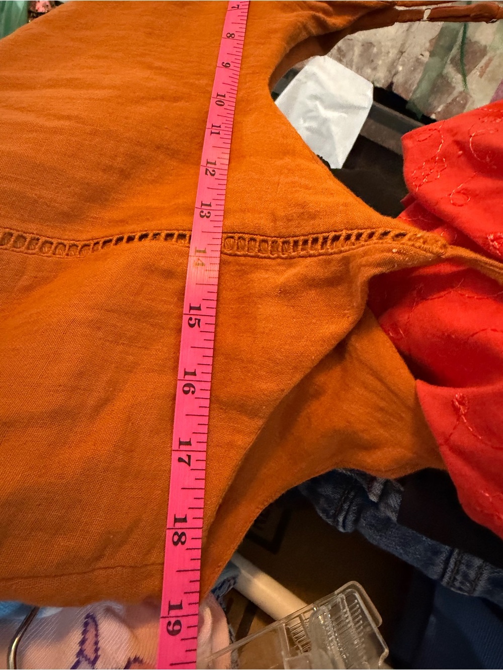 Spaghetti-Strap Rust Orange Ruffle-Hem Mini Dress - Picture 5 of 5